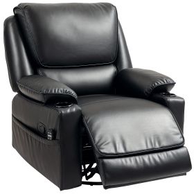 HOMCOM Recliner Massage Armchair with Heat Oversized Swivel Rocker with Footrest Remote and Side Pockets Black HOMCOM Recliner Massage Armchair with Heat Oversized Swivel Rocker with Footrest Remote and Side Pockets Black